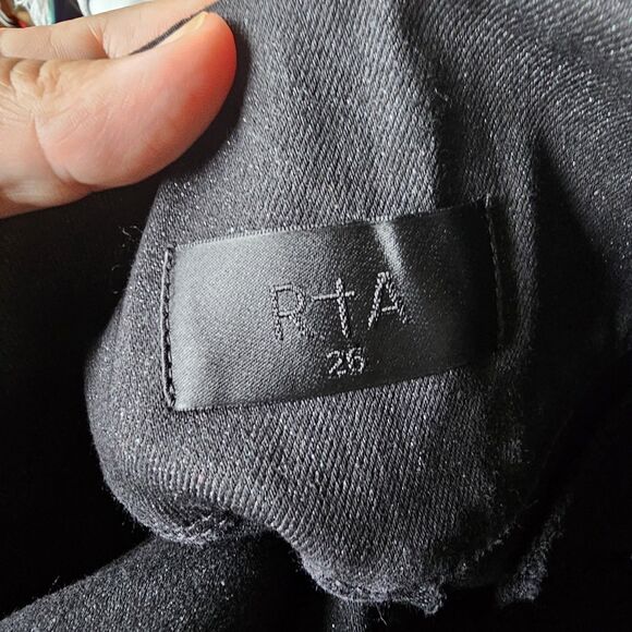 RTA Diavolina Moto Pant Sparkle Black Skinny Leg + Zips Size 26, Gothic - Picture 8 of 10